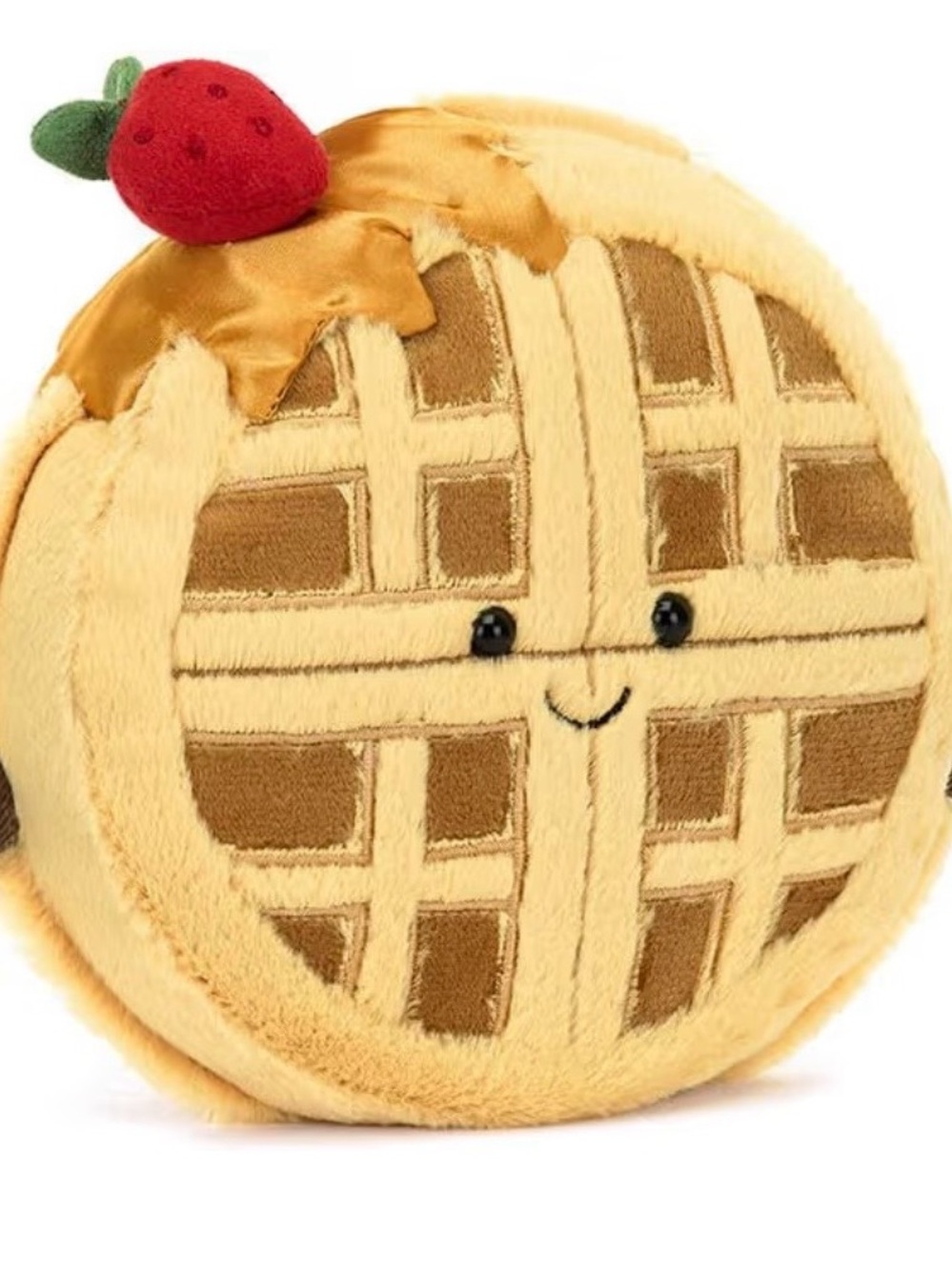 Jellycat Golden Waffle Plush with Red Strawberry